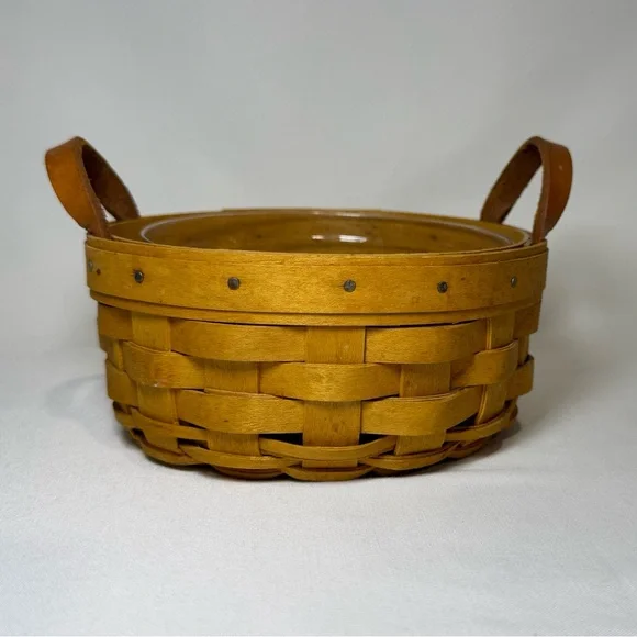 Longaberger 2002 Saffron Booking Basket with Leather Handles - Picture 1 of 4